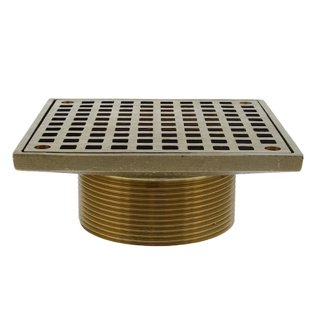 Jones Stephens 3-1/2in. IPS Metal Spud with 6in. Polished Brass Square Strainer D60961